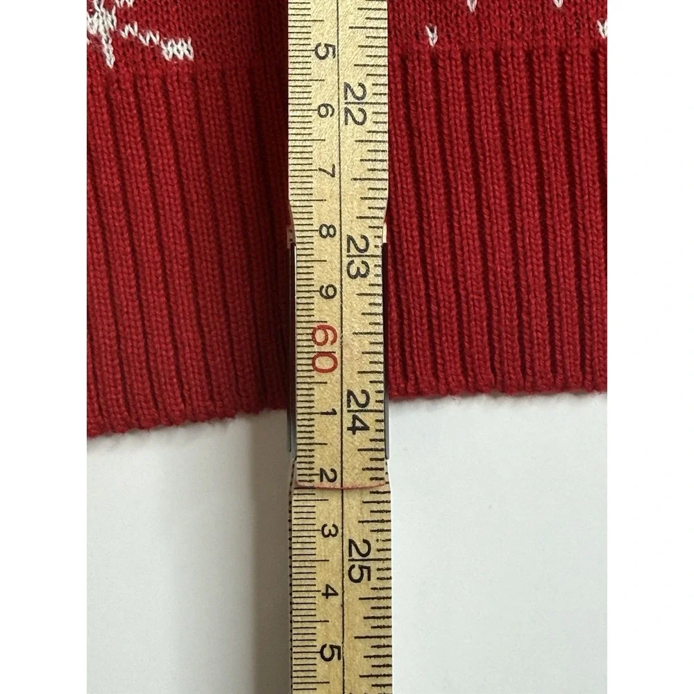 Hello Kitty Women's Christmas Red White Snowflake Sweater Size Extra Small XS